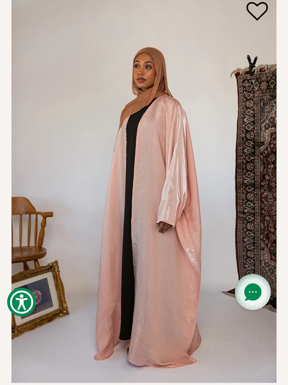 VELA Metallic Pink Abaya